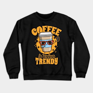 Funny Cute Kawaii Millennial Coffee Taking Selfie Cartoon Meme Crewneck Sweatshirt